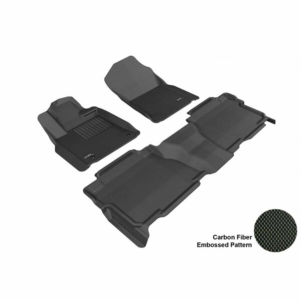 3D Maxpider TOYOTA TUNDRA 2007-2011 CREWMAX KAGU BLACK R1 R2 Floor Mat L1TY14801509